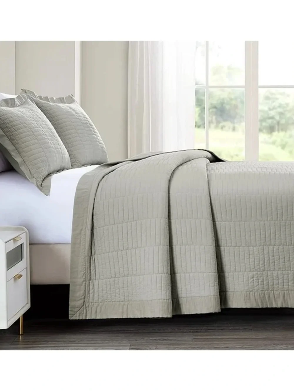 Modern Quilted Queen 3 piece Bedspread Set 100% cotton